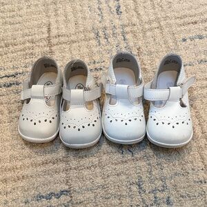 Angel White Kids Dress Shoes with Strap